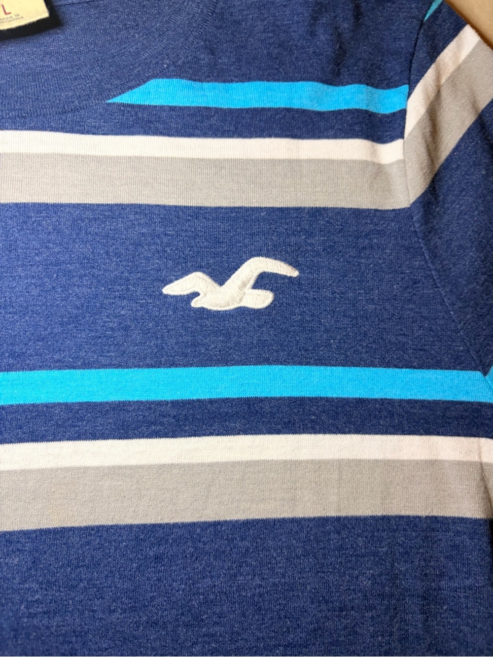Hollister Navy Blue Striped Crewneck Sweater - Picture 3 of 7